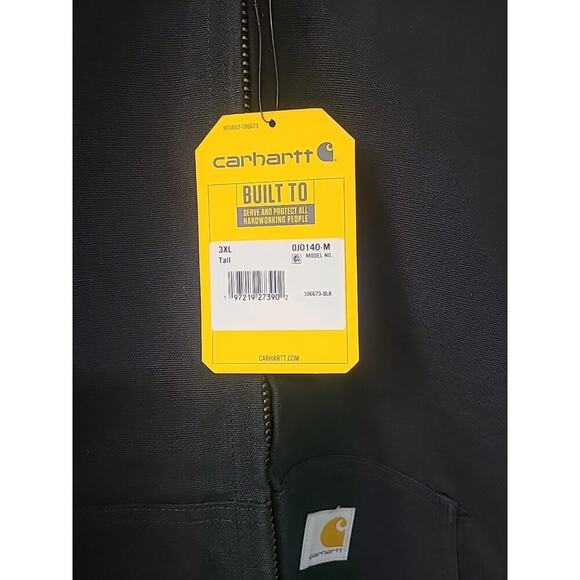 Carhartt Hooded Active Jacket Men's 3XL Tall Loose Fit Black Duck Insulated New - Picture 6 of 6
